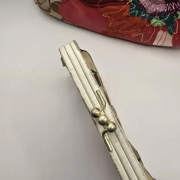 Rare Coach Poppy Floral Signature Jacquard Leather Shoulder Bag Limited Edition - Picture 6 of 10